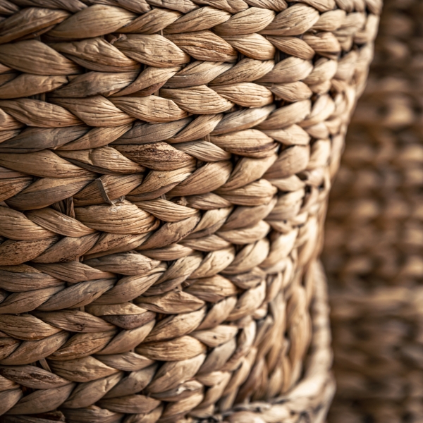 Texture background of wicker baskets made from natural materials.