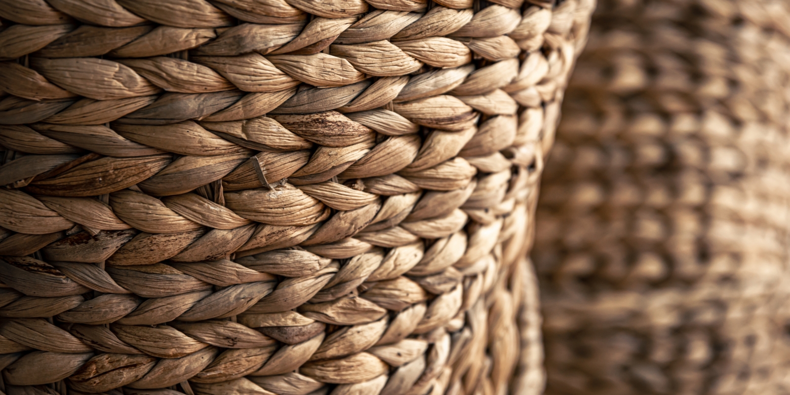 Texture background of wicker baskets made from natural materials.